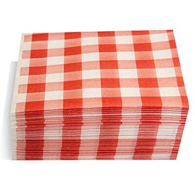 MORIGAMI SER41017705 Serviettes 40 x 40 cm, Airlaid, pli 1/4, 50 serviettes, Vichy Rouge MORIGAMI SER41017705 Serviettes 40 x 40 cm, Airlaid, pli 1/4, 50 serviettes, Vichy Rouge
