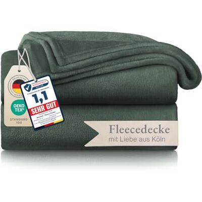 Blumtal Couverture Polaire 220 x 240 Plaid Vert Certifié Oeko-TEX®, Plaid pour Canapé Couverture Polaire Epaisse, Moelleuse, Douce Et Chaude Haute Qualité Blumtal Couverture Polaire 220 x 240 Plaid Vert Certifié Oeko-TEX®, Plaid pour Canapé Couverture Polaire Epaisse, Moelleuse, Douce Et Chaude Haute Qualité