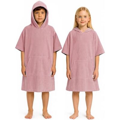 CalmyBEACH Poncho de Bain Enfant Fille Garçon Coton très léger Peignoir de Surf Serviette de Plage avec Capuche 10-13 Ans Rose Antique CalmyBEACH Poncho de Bain Enfant Fille Garçon Coton très léger Peignoir de Surf Serviette de Plage avec Capuche 10-13 Ans Rose Antique