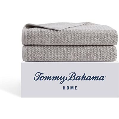 Tommy Bahama Lot de 2 draps de bain en coton très absorbants, résistants à la décoloration et à la décoloration, gris pacifique nord Tommy Bahama Lot de 2 draps de bain en coton très absorbants, résistants à la décoloration et à la décoloration, gris pacifique nord