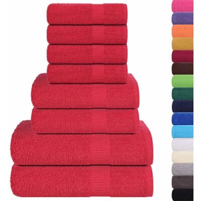 vidaXL Ensemble de serviettes FROGN 8 pcs rouge 360 g/m² 100% coton, serviette, ensemble de serviettes de bain, serviette à main, serviette de bain vidaXL Ensemble de serviettes FROGN 8 pcs rouge 360 g/m² 100% coton, serviette, ensemble de serviettes de bain, serviette à main, serviette de bain