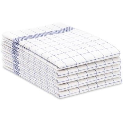 ZOLLNER Set de 5 torchons, Coton, 50x70 cm, Bleu à Carreaux, 170g/m² ZOLLNER Set de 5 torchons, Coton, 50x70 cm, Bleu à Carreaux, 170g/m²
