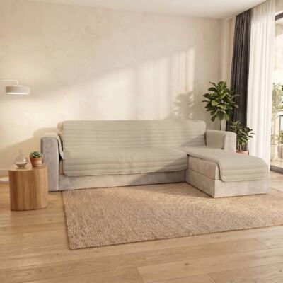 Italian Bed Linen Pinsonic Trenddy Housse de canapé matelassée avec péninsule réversible, crème, 190 cm Italian Bed Linen Pinsonic Trenddy Housse de canapé matelassée avec péninsule réversible, crème, 190 cm