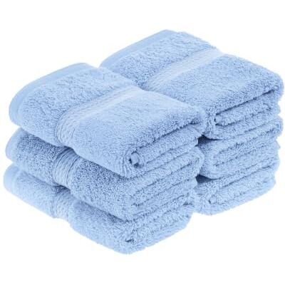 Superior Ensemble de Serviettes Visage, Coton, Bleu Clair, 900 g, 6 pièces Superior Ensemble de Serviettes Visage, Coton, Bleu Clair, 900 g, 6 pièces