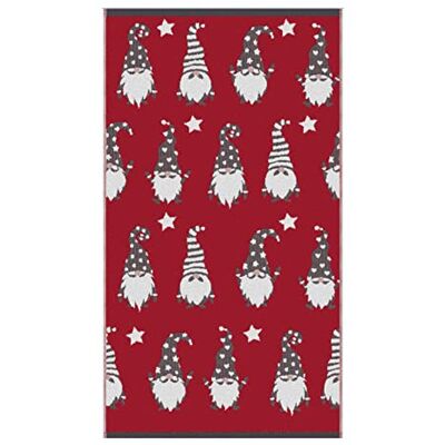 Fusion Salle de bain Gonks de Noël 100% coton jacquard Lot de 2 serviettes 50 x 90 cm, rouge et gris Fusion Salle de bain Gonks de Noël 100% coton jacquard Lot de 2 serviettes 50 x 90 cm, rouge et gris