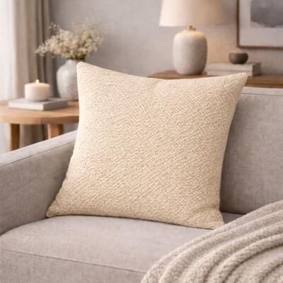 HOME WOHNIDEEN Housse de coussin, aspect lin, sans rembourrage, couleur : naturel, dimensions : 40 x 40 cm, nombre : 1 HOME WOHNIDEEN Housse de coussin, aspect lin, sans rembourrage, couleur : naturel, dimensions : 40 x 40 cm, nombre : 1