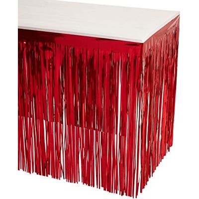Beistle Jupe à franges métalliques pour tables rectangulaires – Fournitures de banquet et de défilé – Décoration à thème de fête d'anniversaire, Noël, vacances, 76,2 x 4,2 m, rouge Beistle Jupe à franges métalliques pour tables rectangulaires – Fournitures de banquet et de défilé – Décoration à thème de fête d'anniversaire, Noël, vacances, 76,2 x 4,2 m, rouge