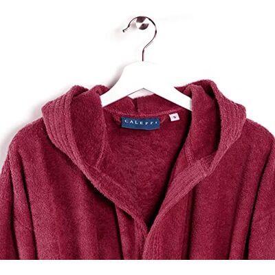 Peignoir à capuche en coton Bordeaux Oceano Caleffi - XL Peignoir à capuche en coton Bordeaux Oceano Caleffi - XL