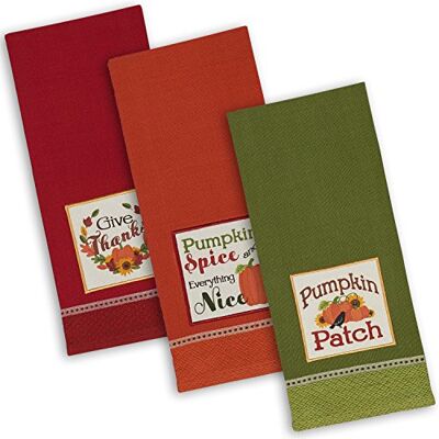DII Ensemble de Serviettes de Cuisine en Coton - Festif, 45,7x71,1cm, 3 pièces DII Ensemble de Serviettes de Cuisine en Coton - Festif, 45,7x71,1cm, 3 pièces