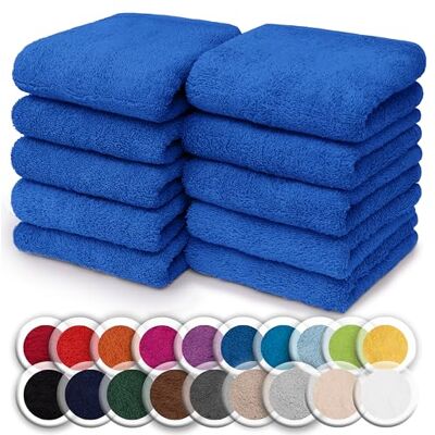 NatureMark Lot de 10 gants de toilette 100% coton Gants de toilette en tissu éponge Dimensions : 30 x 30 cm Couleur : bleu roi NatureMark Lot de 10 gants de toilette 100% coton Gants de toilette en tissu éponge Dimensions : 30 x 30 cm Couleur : bleu roi