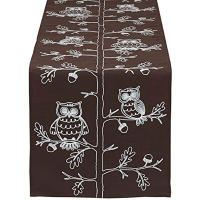 DII Chemin de table en polyester 35,6 x 178,8 cm, chouettes brodées – Parfait pour l'automne, Thanksgiving, les événements de restauration ou une utilisation quotidienne DII Chemin de table en polyester 35,6 x 178,8 cm, chouettes brodées – Parfait pour l'automne, Thanksgiving, les événements de restauration ou une utilisation quotidienne