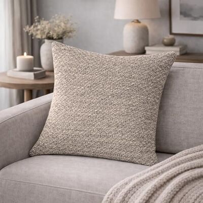 HOME WOHNIDEEN Housse de coussin, aspect lin, sans rembourrage, couleur : argenté, dimensions : 40 x 40 cm, nombre : 1 HOME WOHNIDEEN Housse de coussin, aspect lin, sans rembourrage, couleur : argenté, dimensions : 40 x 40 cm, nombre : 1