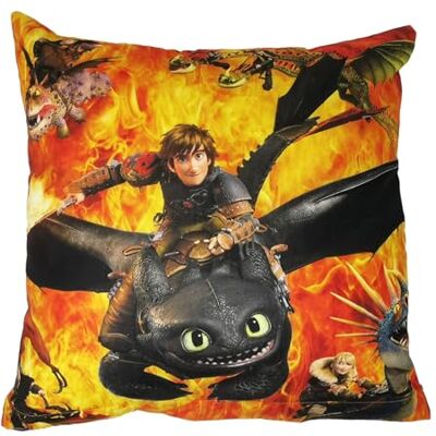 Theonoi Housse de coussin décorative pour enfant 40 x 40 cm Sans rembourrage En coton Motif dragons Theonoi Housse de coussin décorative pour enfant 40 x 40 cm Sans rembourrage En coton Motif dragons