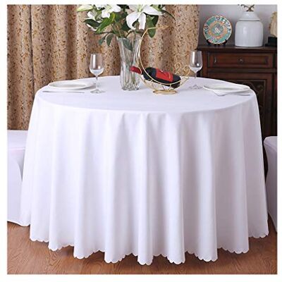 CIEEIN CIEHT Nappe ronde maison hôtel jupe de table de banquet Blanc 180cm de diamètre CIEEIN CIEHT Nappe ronde maison hôtel jupe de table de banquet Blanc 180cm de diamètre