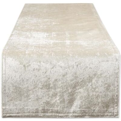 DII Dessus de table, polyester, crème, chemin de table, 35,6 x 182,9 cm DII Dessus de table, polyester, crème, chemin de table, 35,6 x 182,9 cm