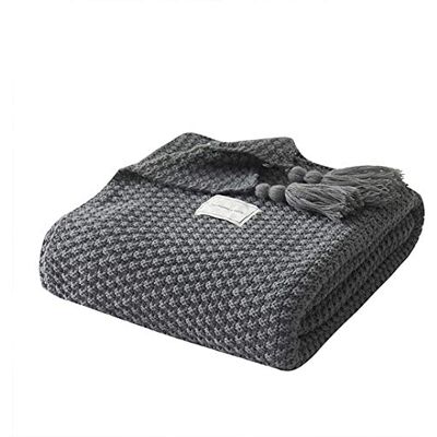 HISASHI AUSTINCIAGA Couverture en Tricot Plaids Canapé Couvre-lit Tapis de Table Jetés de Lit Nordique Chaud Doux avec Frange Faite à la Main pour Plage Pique-Nique Toutes Saisons (Gris, 150 x 200 cm) HISASHI AUSTINCIAGA Couverture en Tricot Plaids Canapé Couvre-lit Tapis de Table Jetés de Lit Nordique Chaud Doux avec Frange Faite à la Main pour Plage Pique-Nique Toutes Saisons (Gris, 150 x 200 cm)