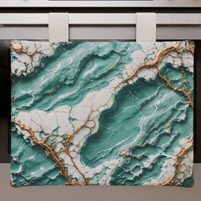 PETTI Artigiani Italiani Couvre-four de cuisine moderne effet marbre bleu clair, couvre-four de cuisine 40 x 50 cm, 100% fabriqué en Italie PETTI Artigiani Italiani Couvre-four de cuisine moderne effet marbre bleu clair, couvre-four de cuisine 40 x 50 cm, 100% fabriqué en Italie