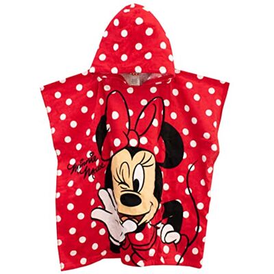 Disney Serviette de bain Minnie Mouse pour enfants Poncho à capuche pour le bain, la natation ou la plage Rouge Taille unique Disney Serviette de bain Minnie Mouse pour enfants Poncho à capuche pour le bain, la natation ou la plage Rouge Taille unique