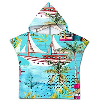 Treer Enfants Serviette de Plage Poncho À Capuchon, 3D Dessin Animé Microfibre Séchage Rapide Sports Bain Robes Peignoir Plage Serviettes de Natation pour Garçon,Fille (60 * 60cm,Voilier) Treer Enfants Serviette de Plage Poncho À Capuchon, 3D Dessin Animé Microfibre Séchage Rapide Sports Bain Robes Peignoir Plage Serviettes de Natation pour Garçon,Fille (60 * 60cm,Voilier)