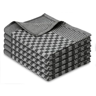 ZOLLNER Lot de 5 torchons en coton de 46x70 cm super absorbants et robustes lavables jusqu'à 60°C à carreaux noir qualité gastronomique certifiés Oeko Tex® ZOLLNER Lot de 5 torchons en coton de 46x70 cm super absorbants et robustes lavables jusqu'à 60°C à carreaux noir qualité gastronomique certifiés Oeko Tex®