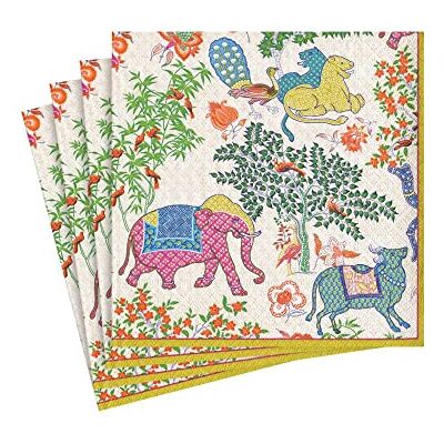 Caspari 11930C Cocktail Le Jardin De Mysore Paquet de 20 Serviettes en Tissu Multicolore 12,5x12,5x0,02 cm Caspari 11930C Cocktail Le Jardin De Mysore Paquet de 20 Serviettes en Tissu Multicolore 12,5x12,5x0,02 cm