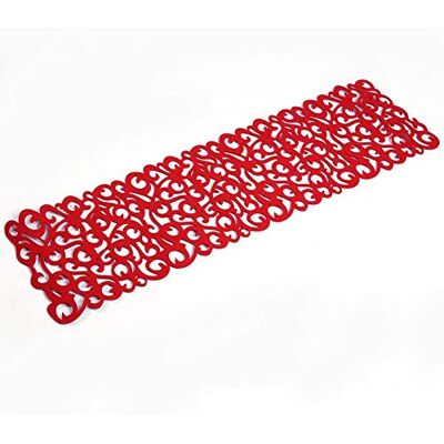 Raguso Rectangle Forme Chemin de Table, Feutre Nappe Chemin de Table, Chemin de Table en Dentelle Design de Floraux Ajourés, Napperons de Table pour le Dîner Table Buffet Table Parties Mariages Noël (rouge) Raguso Rectangle Forme Chemin de Table, Feutre Nappe Chemin de Table, Chemin de Table en Dentelle Design de Floraux Ajourés, Napperons de Table pour le Dîner Table Buffet Table Parties Mariages Noël (rouge)