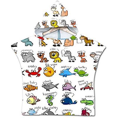 Treer Serviette de Plage Poncho À Capuchon, Dinosaure Enfants Microfibre à Séchage Rapide Sports Serviette De Bain Robes Peignoir Plage Serviettes de Natation pour Enfant (60 * 60cm,Blanc Animal) Treer Serviette de Plage Poncho À Capuchon, Dinosaure Enfants Microfibre à Séchage Rapide Sports Serviette De Bain Robes Peignoir Plage Serviettes de Natation pour Enfant (60 * 60cm,Blanc Animal)