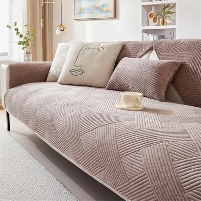 LINGKY Housse de canapé 1, 2, 3 ou 4 places antidérapante, lavable en polaire de lait douce, housse de coussin pour canapé sectionnel Protection contre les animaux de compagnie/enfants/chiens (Camel LINGKY Housse de canapé 1, 2, 3 ou 4 places antidérapante, lavable en polaire de lait douce, housse de coussin pour canapé sectionnel Protection contre les animaux de compagnie/enfants/chiens (Camel
