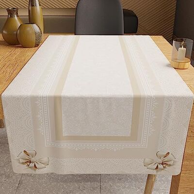 PETTI Artigiani Italiani Accessoires textiles de cuisine, chemin de table élégant 40 x 140 cm en microfibre, nappe de table imprimée numérique nœud beige, 100 % fabriquée en Italie PETTI Artigiani Italiani Accessoires textiles de cuisine, chemin de table élégant 40 x 140 cm en microfibre, nappe de table imprimée numérique nœud beige, 100 % fabriquée en Italie