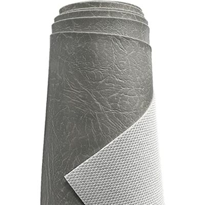 A-Express Tissu d'ameublement en similicuir grainé et épais en vinyle grainé pour décoration d'intérieur Gris 200 cm x 140 cm A-Express Tissu d'ameublement en similicuir grainé et épais en vinyle grainé pour décoration d'intérieur Gris 200 cm x 140 cm