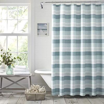 Tommy Bahama Rideau de douche, coton, bleu, 183 x 183 cm Tommy Bahama Rideau de douche, coton, bleu, 183 x 183 cm