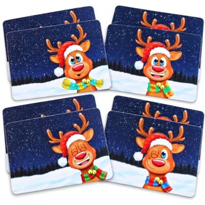 com-four ® 8x sets de table pour Noël, set de table avec renne "Eddy" sets de table avec motif d'hiver com-four ® 8x sets de table pour Noël, set de table avec renne "Eddy" sets de table avec motif d'hiver