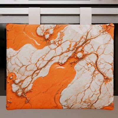PETTI Artigiani Italiani Couvre-four de cuisine moderne effet marbre orange, couvre-four de cuisine 40 x 50 cm, 100% fabriqué en Italie PETTI Artigiani Italiani Couvre-four de cuisine moderne effet marbre orange, couvre-four de cuisine 40 x 50 cm, 100% fabriqué en Italie