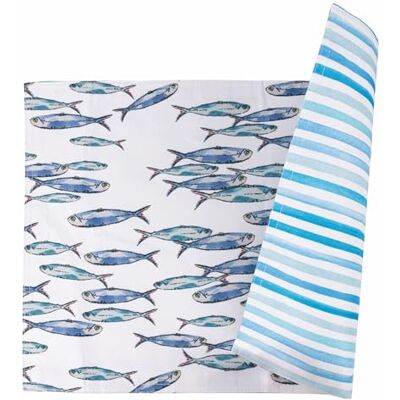 Tivoli Sets de table double face anti-taches style coastal Paranza Stripes Tivoli Sets de table double face anti-taches style coastal Paranza Stripes