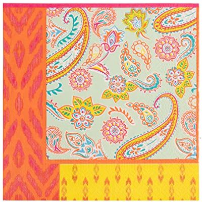 Talking Tables Lot de 20 serviettes en papier jetables à imprimé cachemire bohème Serviettes en papier colorées et recyclables Vaisselle de fête jetables pour l'été, découpage, orange, 33 x 33 cm Talking Tables Lot de 20 serviettes en papier jetables à imprimé cachemire bohème Serviettes en papier colorées et recyclables Vaisselle de fête jetables pour l'été, découpage, orange, 33 x 33 cm
