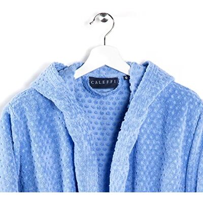 Caleffi Sirène 37586 Peignoir avec capuche, coton, bleu foncé, XXL Caleffi Sirène 37586 Peignoir avec capuche, coton, bleu foncé, XXL
