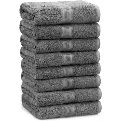 NatureMark Lot de 8 Serviettes à Main 100% Coton Serviettes Absorbantes et Durables, Taille 50×100 cm, Gris Anthracite NatureMark Lot de 8 Serviettes à Main 100% Coton Serviettes Absorbantes et Durables, Taille 50×100 cm, Gris Anthracite
