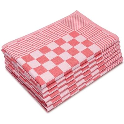 ZOLLNER Lot de 6 torchons en coton, 65 x 65 cm torchons de cuisine extrêmement absorbants et résistants lavables à 60 °C à carreaux rouges qualité professionnelle certifiés Oeko Tex® ZOLLNER Lot de 6 torchons en coton, 65 x 65 cm torchons de cuisine extrêmement absorbants et résistants lavables à 60 °C à carreaux rouges qualité professionnelle certifiés Oeko Tex®