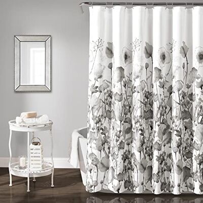 Lush Decor Zuri Flora Rideau de douche, 183 x 183 cm, gris clair Lush Decor Zuri Flora Rideau de douche, 183 x 183 cm, gris clair