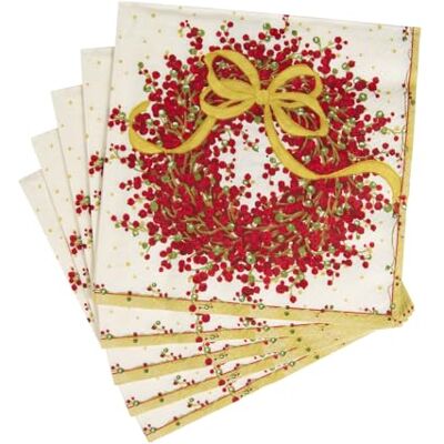 Caspari Lot de 20 serviettes de table Pepperberry 16,5 cm Caspari Lot de 20 serviettes de table Pepperberry 16,5 cm