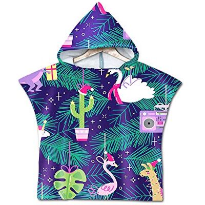 Treer Enfants Serviette de Plage Poncho À Capuchon, Microfibre Séchage Rapide Sports Bain Robes Peignoir Plage Serviettes de Natation pour Garçon,Fille (60x60cm,Flamant Bleu foncé) Treer Enfants Serviette de Plage Poncho À Capuchon, Microfibre Séchage Rapide Sports Bain Robes Peignoir Plage Serviettes de Natation pour Garçon,Fille (60x60cm,Flamant Bleu foncé)