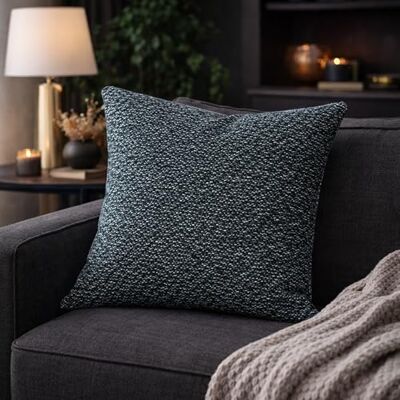 HOME WOHNIDEEN Housse de coussin, aspect lin, sans rembourrage, couleur : bleu, dimensions : 40 x 40 cm, nombre : 1 HOME WOHNIDEEN Housse de coussin, aspect lin, sans rembourrage, couleur : bleu, dimensions : 40 x 40 cm, nombre : 1