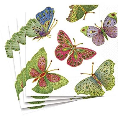 Caspari Entertaining with Jeweled Butterflies Paper Luncheon Napkins, Ivory, Pack of 20 (10690L) Caspari Entertaining with Jeweled Butterflies Paper Luncheon Napkins, Ivory, Pack of 20 (10690L)