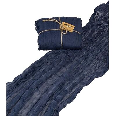 Halbach Seidenbänder Chemin de table, largeur : 70 cm Longueur : 300 cm Chemin de table lavable Pour mariage, anniversaire ou décoration de table Nappe fine en coton Couleur : bleu Halbach Seidenbänder Chemin de table, largeur : 70 cm Longueur : 300 cm Chemin de table lavable Pour mariage, anniversaire ou décoration de table Nappe fine en coton Couleur : bleu