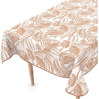 ANRO Nappe de table en toile cirée Lavable, avec ourlet, beige katrin, facile d'entretien 120 x 140 cm ANRO Nappe de table en toile cirée Lavable, avec ourlet, beige katrin, facile d'entretien 120 x 140 cm