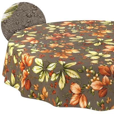 ANRO Nappe lavable automne ronde 100 cm – Imperméable pour l'intérieur et l'extérieur – Effet lotus, bord coupé ANRO Nappe lavable automne ronde 100 cm – Imperméable pour l'intérieur et l'extérieur – Effet lotus, bord coupé