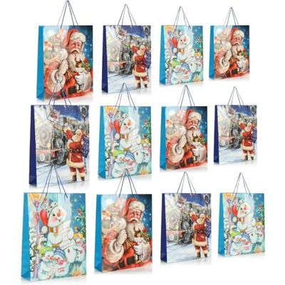 com-four ® 12x sac cadeau pour Noël, le Père Noël et l'Avent emballage cadeau 42cm sac cadeau XXL avec motifs de Noël sac cadeau en papier com-four ® 12x sac cadeau pour Noël, le Père Noël et l'Avent emballage cadeau 42cm sac cadeau XXL avec motifs de Noël sac cadeau en papier