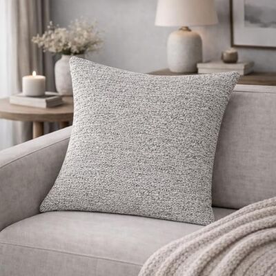 HOME WOHNIDEEN Housse de coussin, aspect lin, sans rembourrage, couleur : gris, dimensions : 50 x 50 cm, nombre : 1 HOME WOHNIDEEN Housse de coussin, aspect lin, sans rembourrage, couleur : gris, dimensions : 50 x 50 cm, nombre : 1