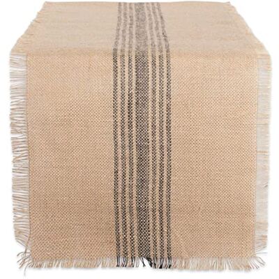 DII Chemin de table en toile de jute minérale, gris, 35,6 x 182,9 cm DII Chemin de table en toile de jute minérale, gris, 35,6 x 182,9 cm