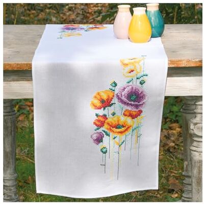 Vervaco Kit Point De Croix Pré-Imprimé Chemin De Table COQUELICOTS Broderie Kit Complet Adulte Loisir Créatif Maison Decoration Manuelle Table Cadeou DIYca. 38 x 142 cm Cross Stitch Embroidery Vervaco Kit Point De Croix Pré-Imprimé Chemin De Table COQUELICOTS Broderie Kit Complet Adulte Loisir Créatif Maison Decoration Manuelle Table Cadeou DIYca. 38 x 142 cm Cross Stitch Embroidery